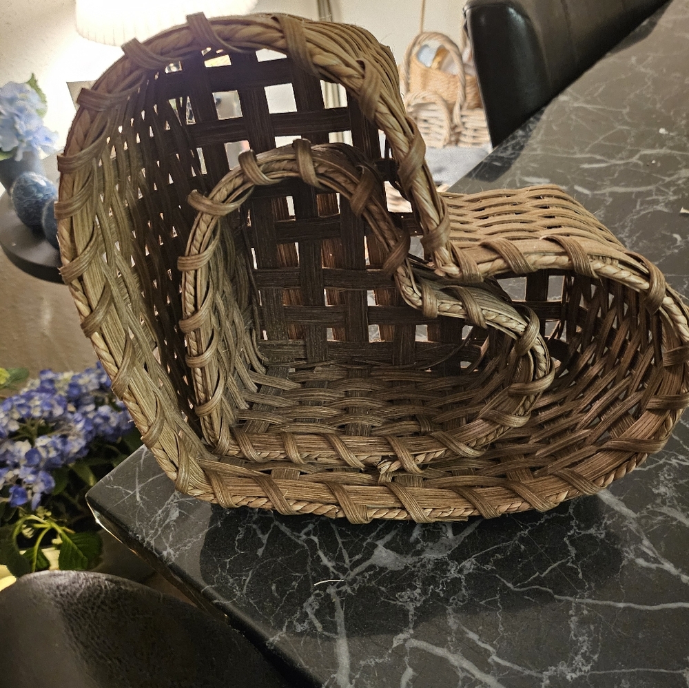 Heart-Shaped Wicker Basket
